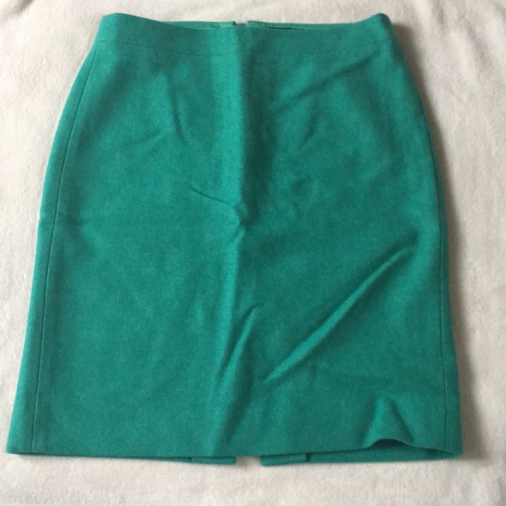 JCrew green wool pencil skirt -Size 2